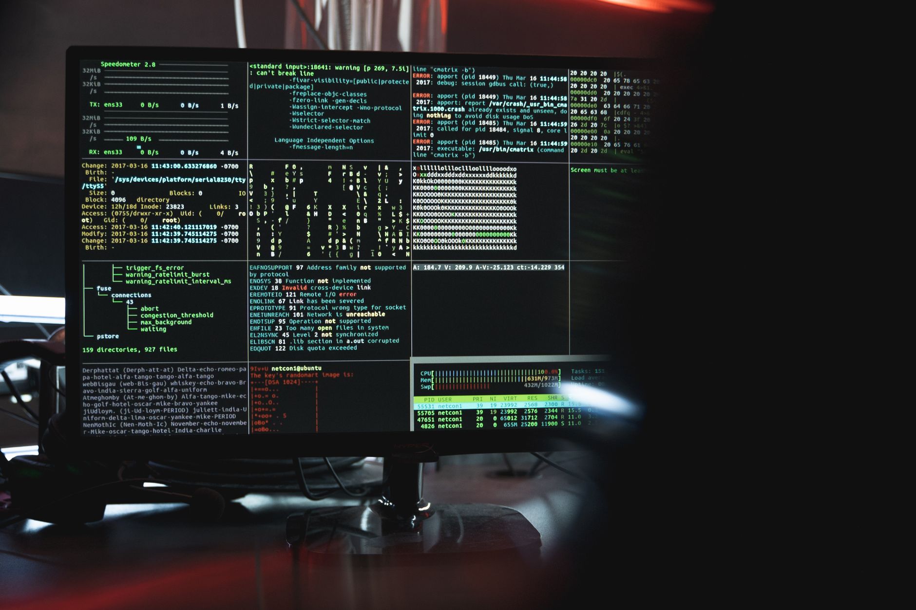 Database security terminal data processing visualization